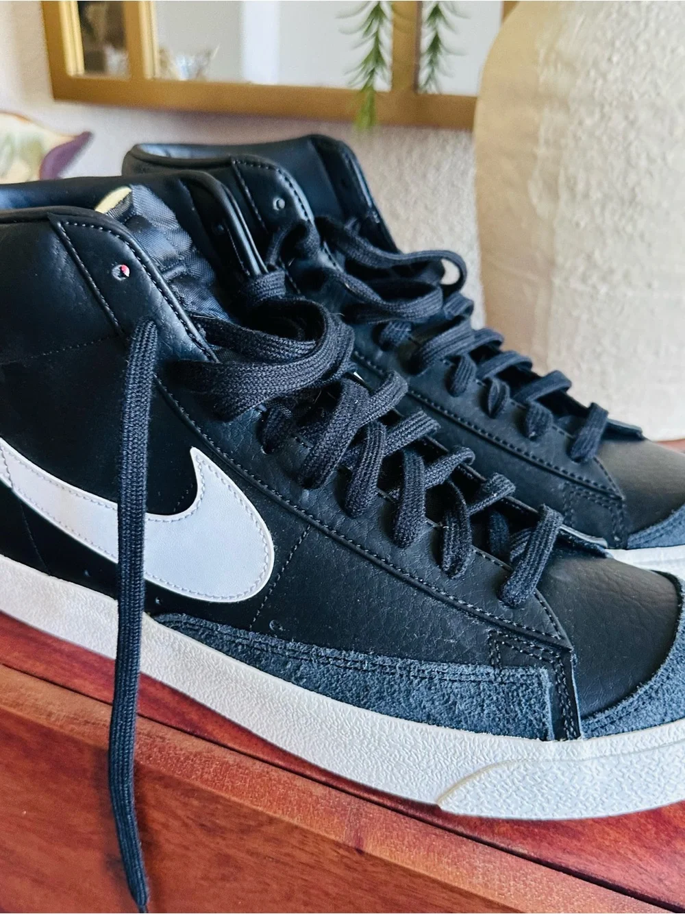 Nike Black and White High-Top Athletic Sneakers